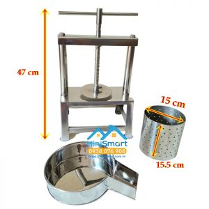 Máy ép tốp mỡ, vắt cốt dừa thủ công inox size 15cm